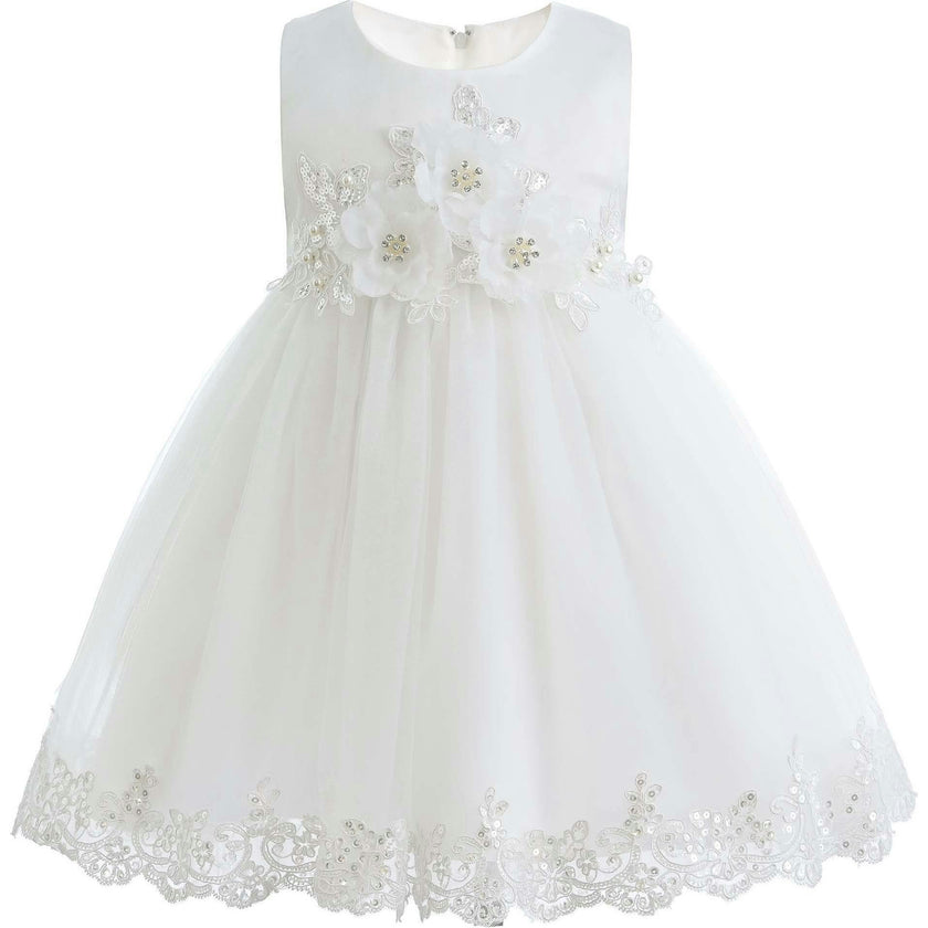 Embroidered Blooming Bow Dress