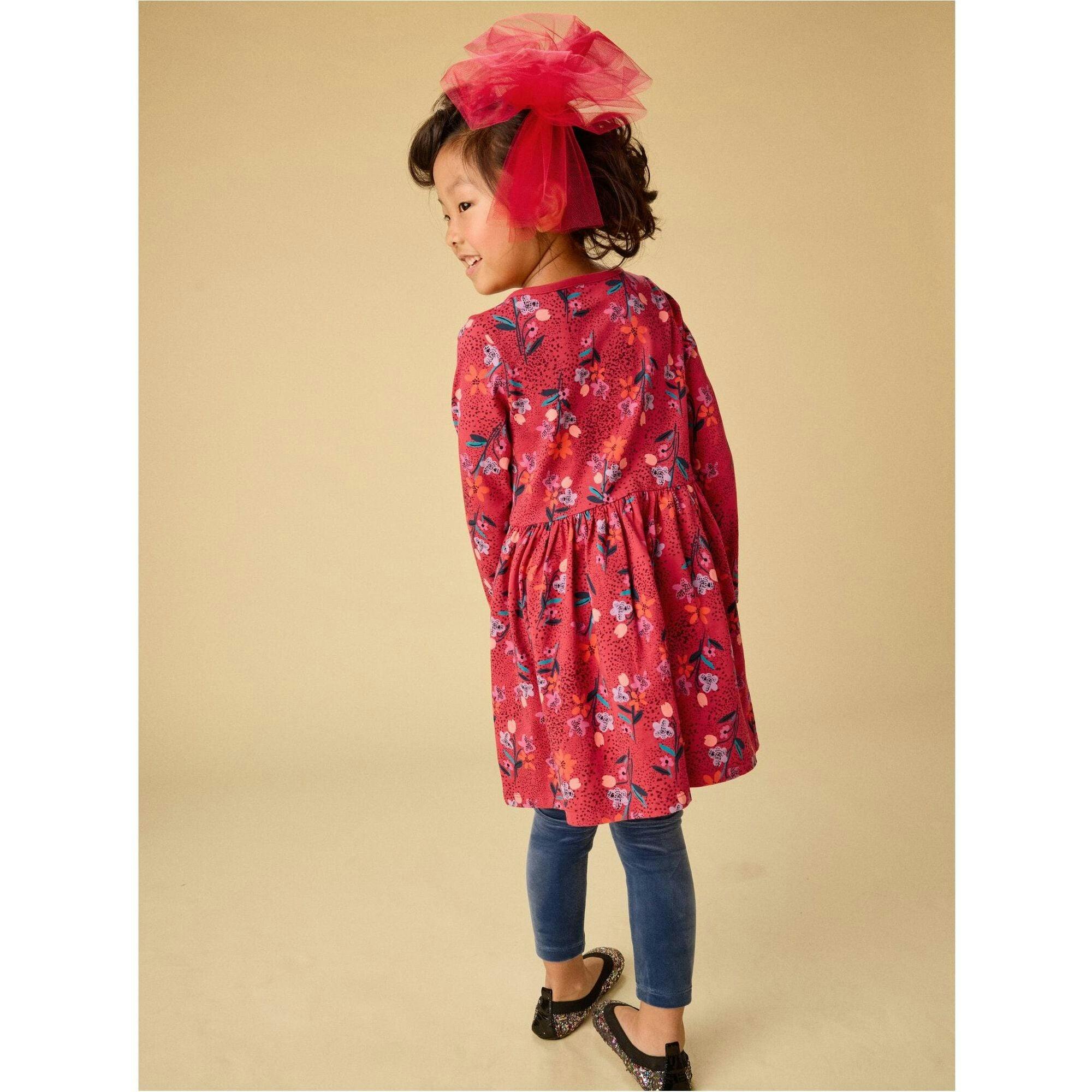 Long Sleeve Wrap Neck Dress, Purple