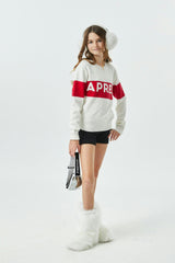 Tiegan Apres Red and White Graphic Sweater