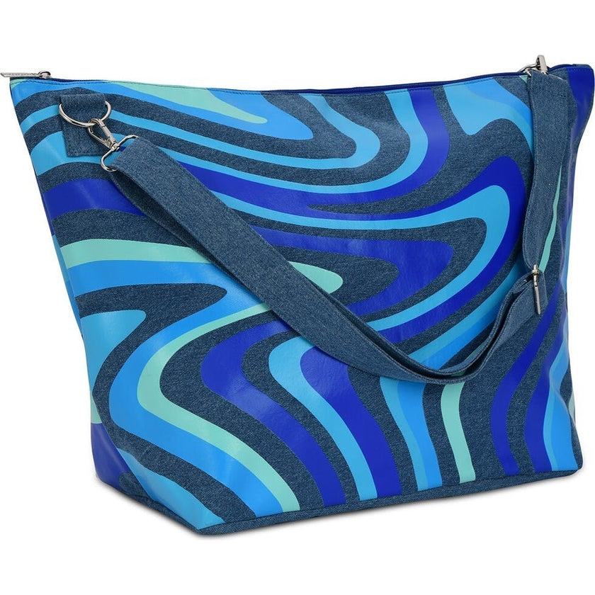 Blue Swirl Denim Weekender
