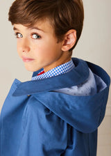 Double Breasted Coat With Detachable Hood in Blue (18mths-10yrs)