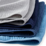 RILEY 5-Pack Crinkle Muslin Burp Cloths