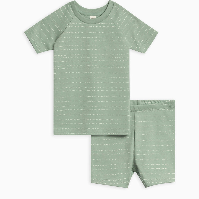 2-Piece Short Sleeve Jammie Set Wave Stripe / Rain