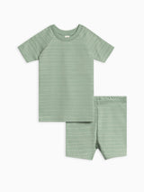 2-Piece Short Sleeve Jammie Set Wave Stripe / Rain