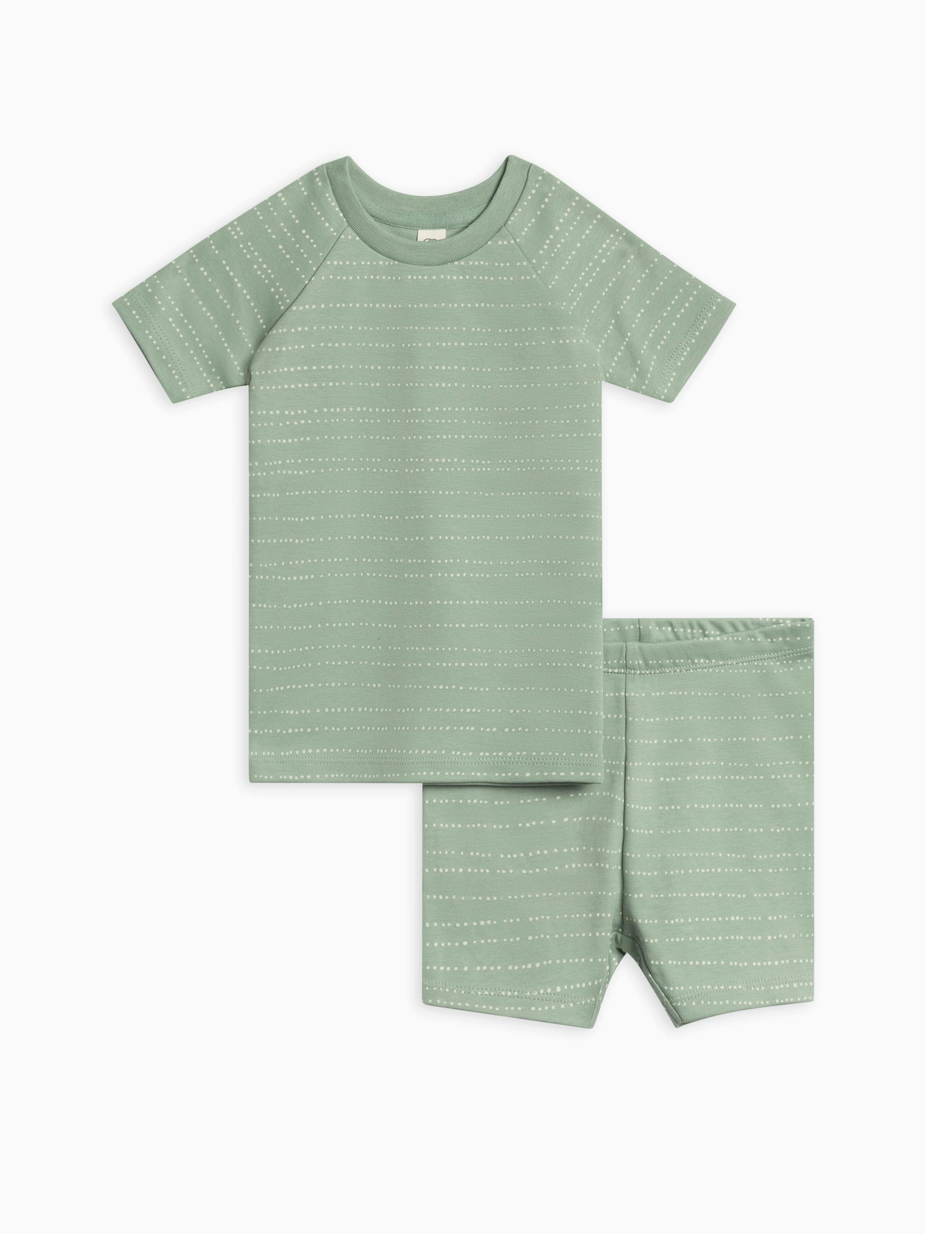 2-Piece Short Sleeve Jammie Set Wave Stripe / Rain
