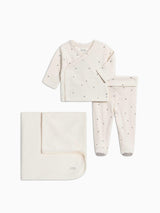 Organic Girls Winter Pointelle Swaddle Set