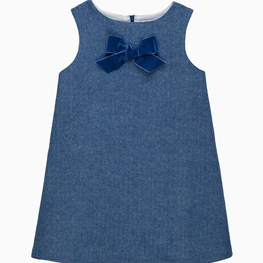 Georgina Bow Dress in Blue