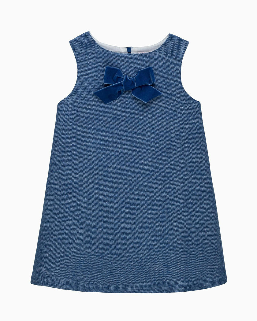 Georgina Bow Dress in Blue