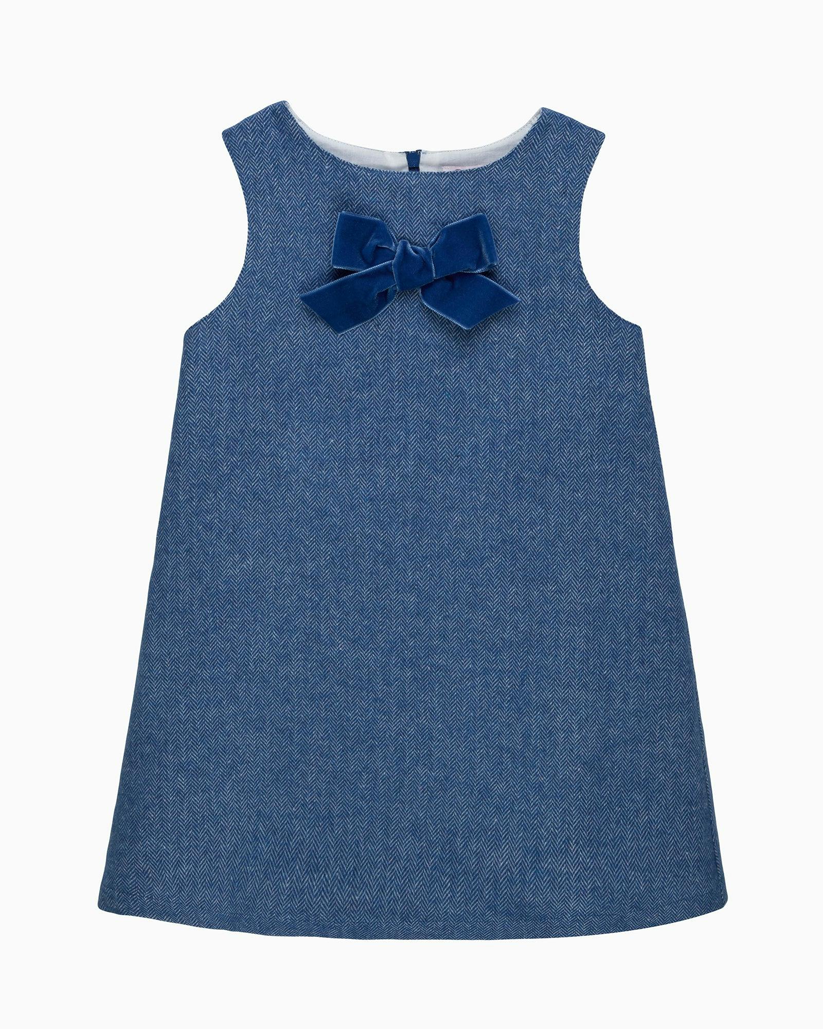 Georgina Bow Dress in Blue