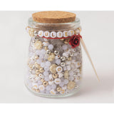 Juliet Floral Gold and White Alphabet Bead DIY Word Bracelt Kit with Red Rose Charm