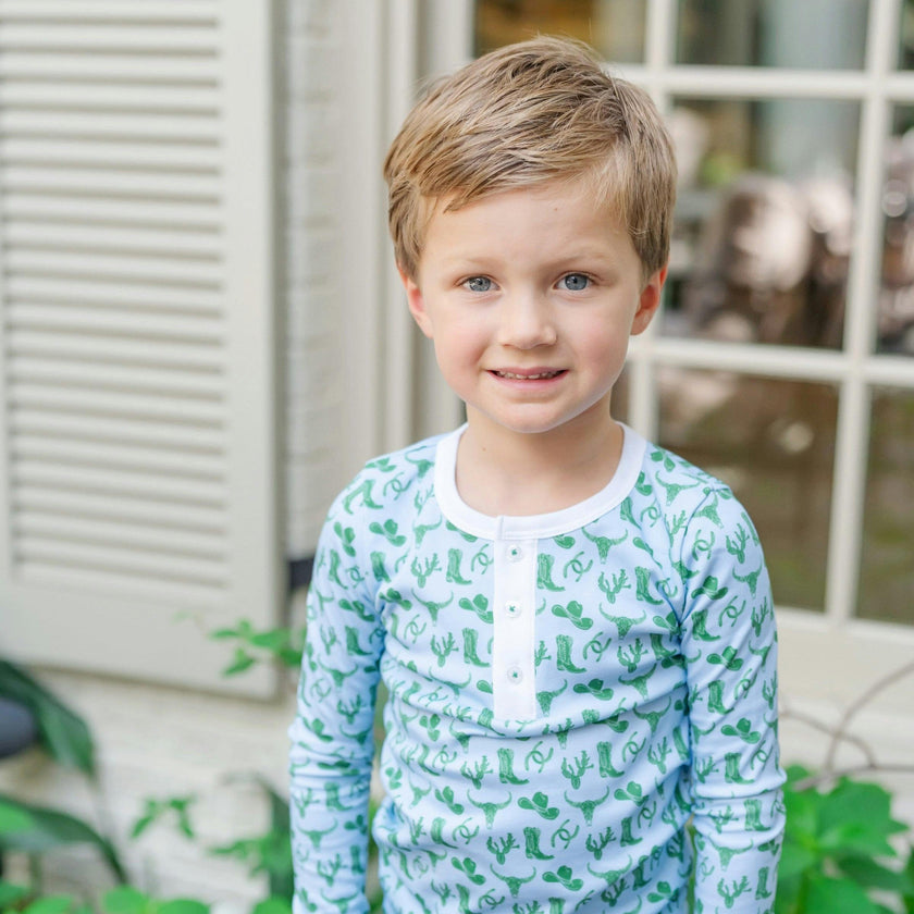 Jack Boys' Pajama Pant Set - Wild West Blue