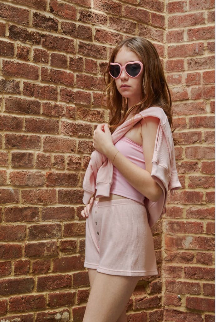 Wes Pastel Pink Waffle Short