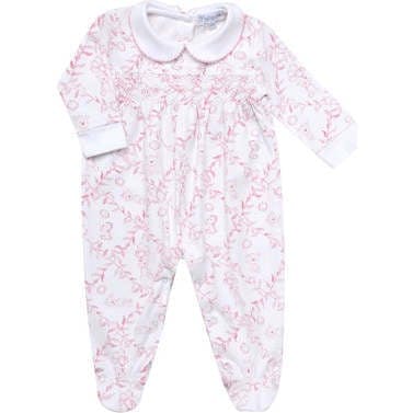 Pink Bears Trellace Smocked Footie