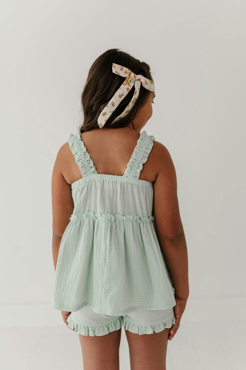 Ruffle Gauze Tank