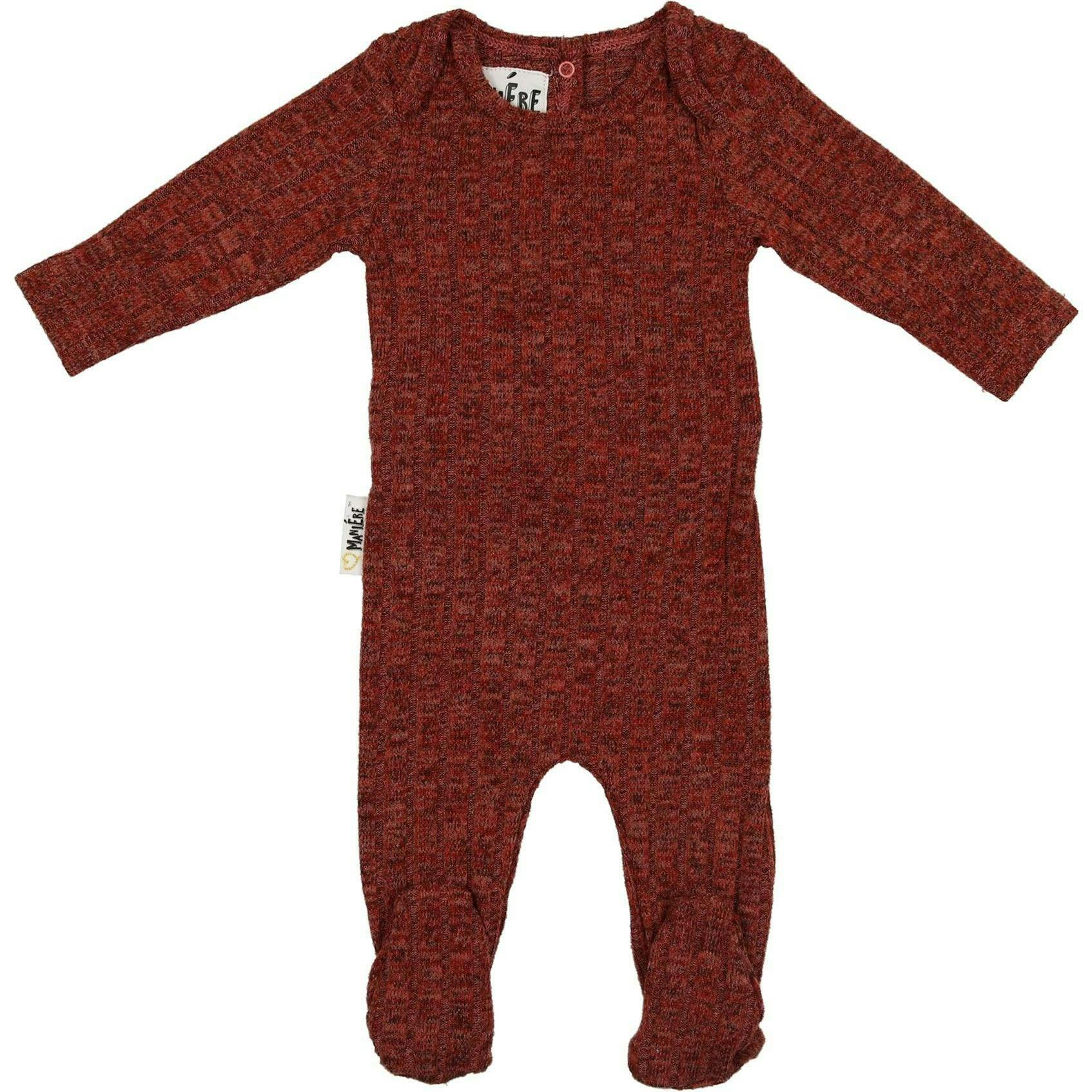 Marled Ribbed Knit Footie