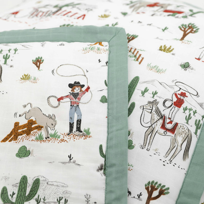 Cotton Muslin Toddler Comforter - Cowpoke