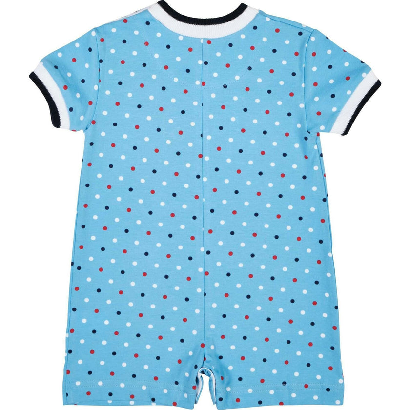 Printed Knit Shortall With Fire Truck