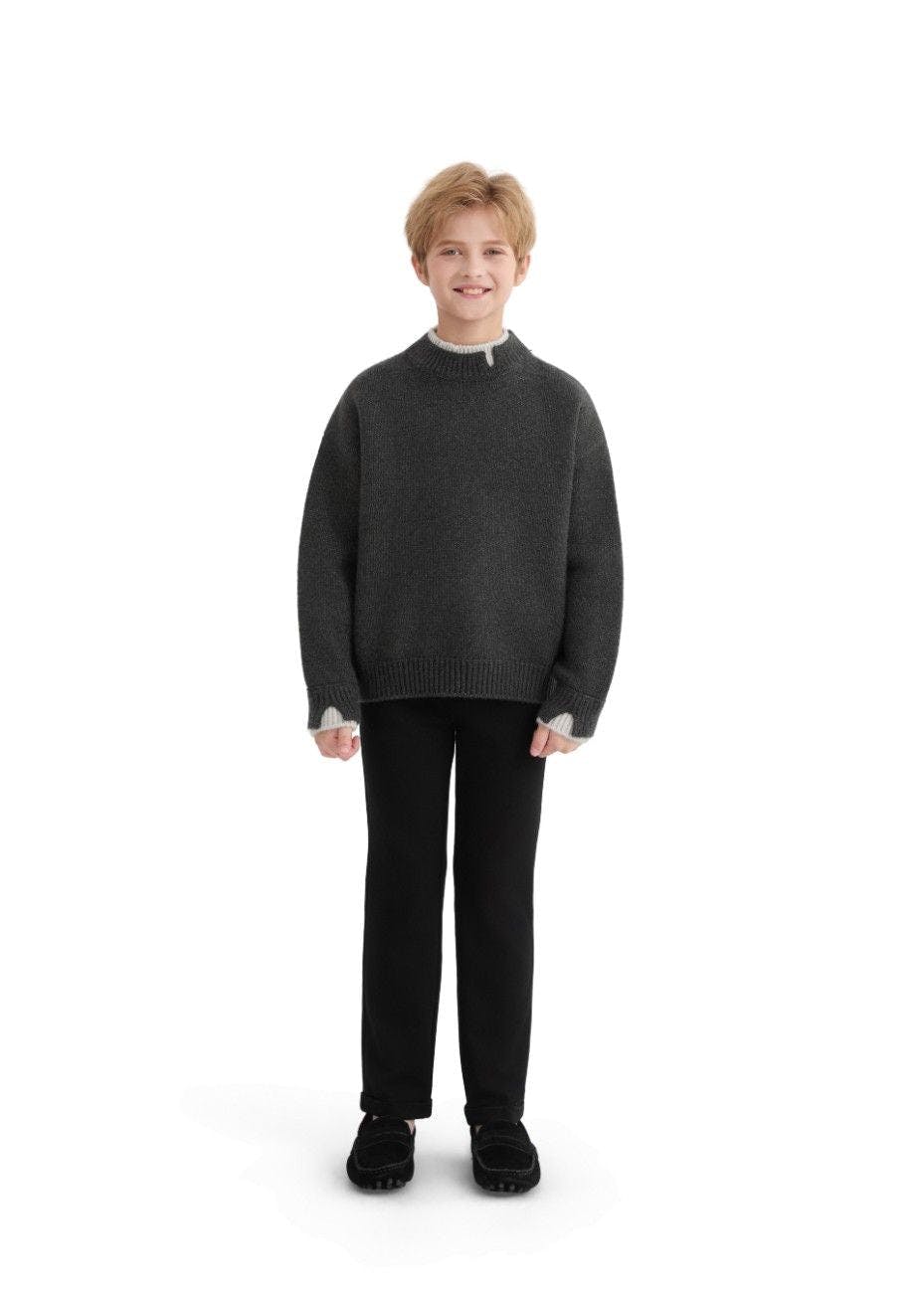 Dark Gray Classic Knit Sweater