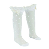 Transparent Polka-Dot Bow Trim Socks