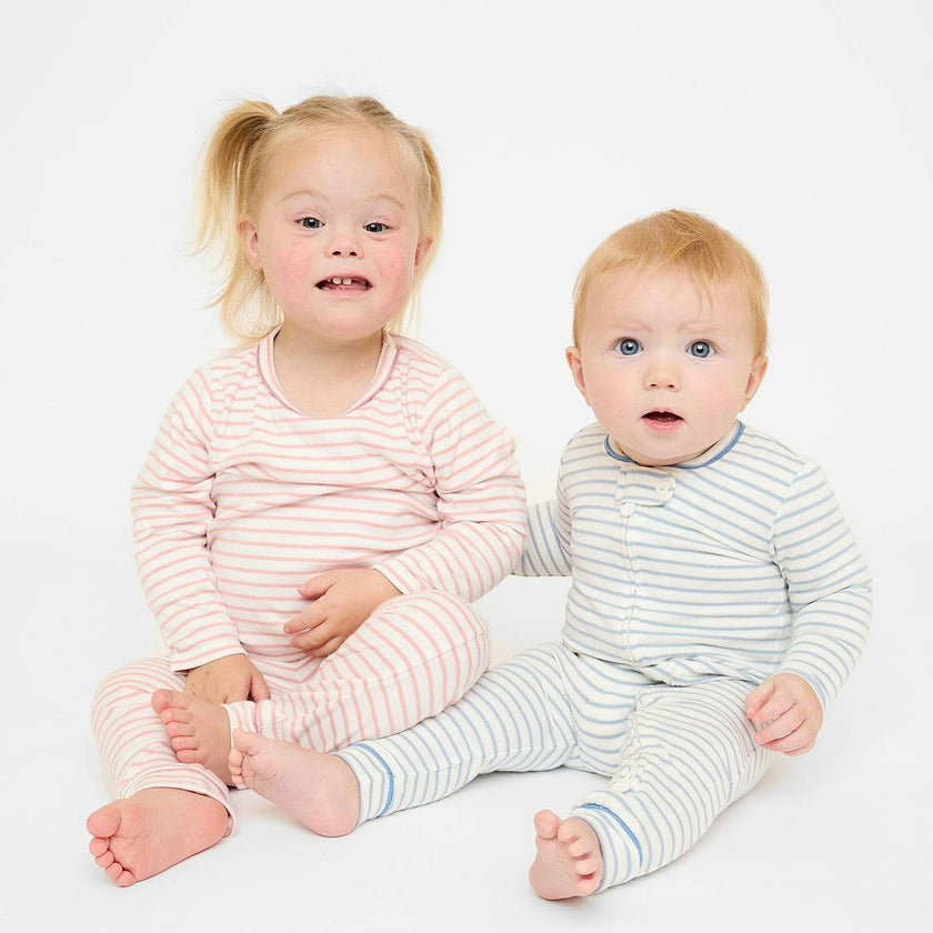 Andy Baby Legging, Dusty Rose Mini Stripe
