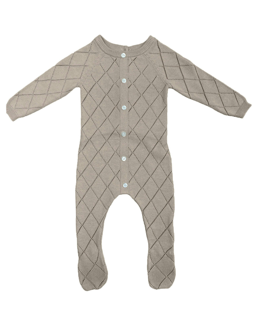 Diamond Pointelle Long Sleeve Footie