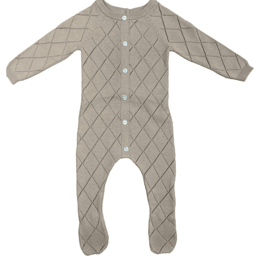 Diamond Pointelle Long Sleeve Footie