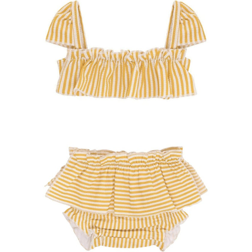 Canary Stripe Mini Cabana Bikini Set