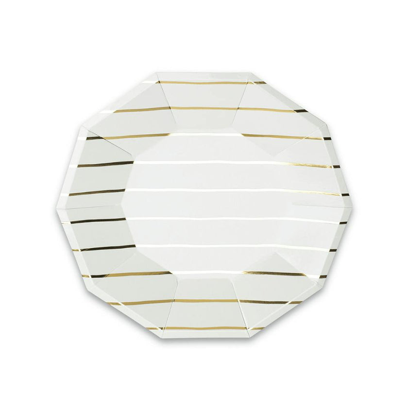 Gold Frenchie Metallic Striped Small Plates