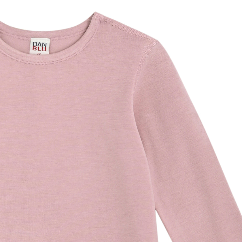 Pink Solid Wool-Blend Pajama Set
