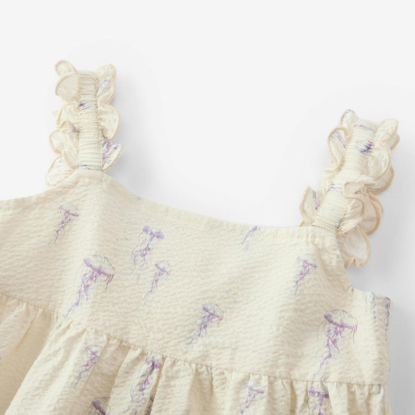Sunset Jellyfish Ruffle Tiered Dress
