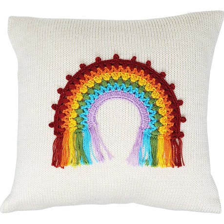 Knit Rainbow Pillow
