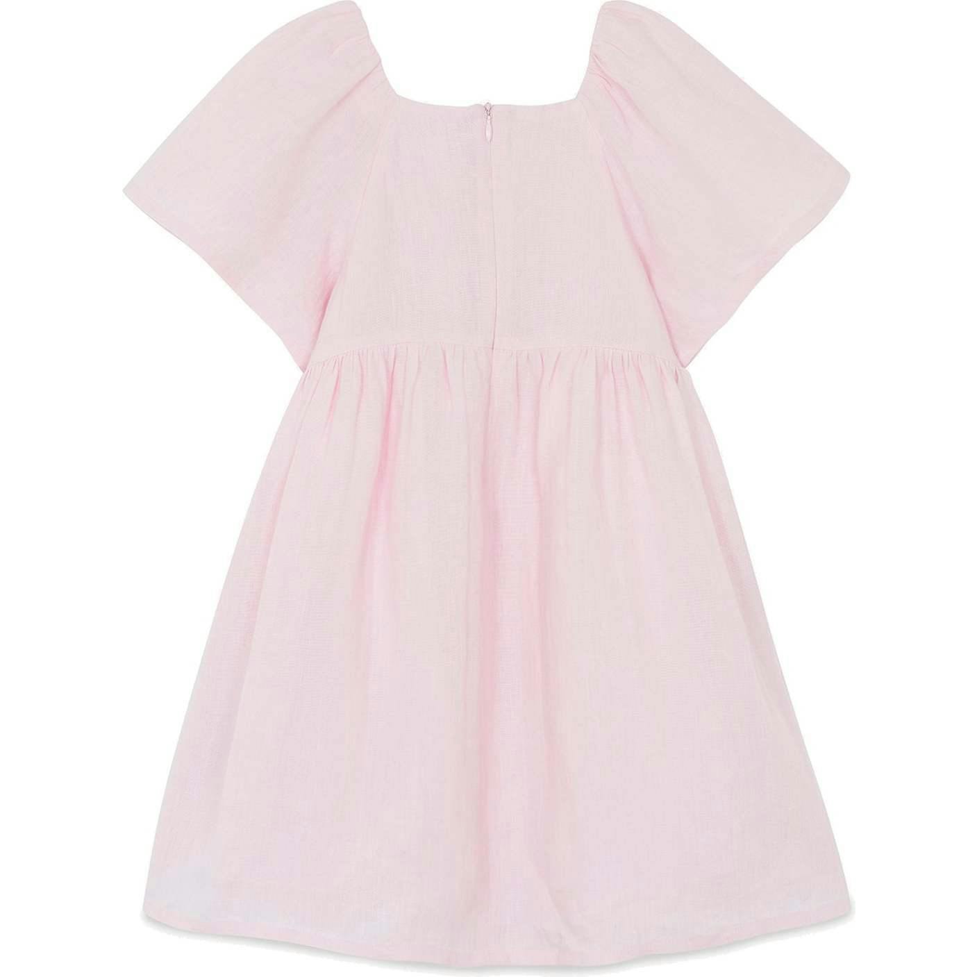 TARTINE ET CHOCOLAT Embrodiered Linen Flutter Dress