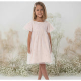 Flora Girl Dress , Pink Flower Embroidery