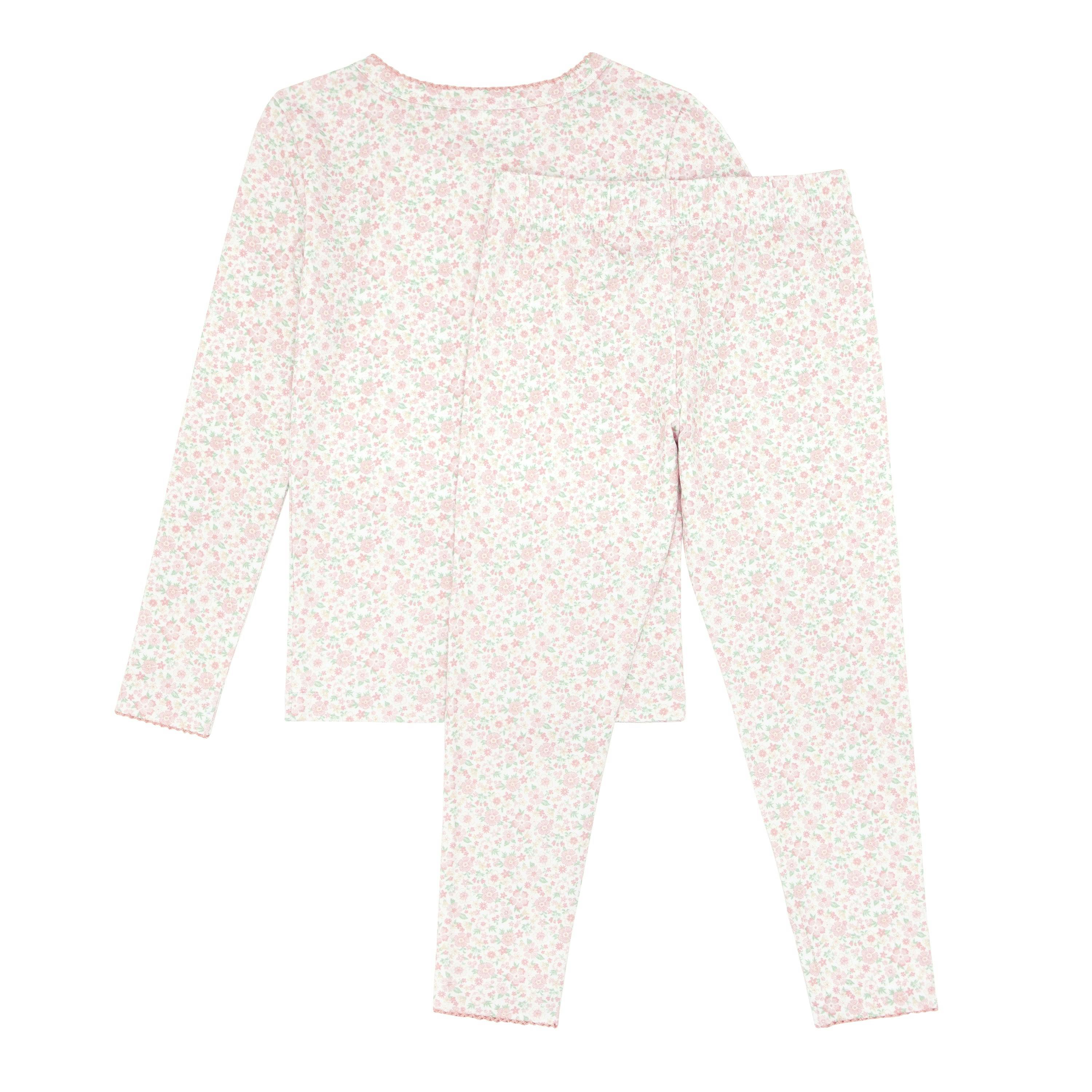 Girls Antique Floral Pima Pajama Set