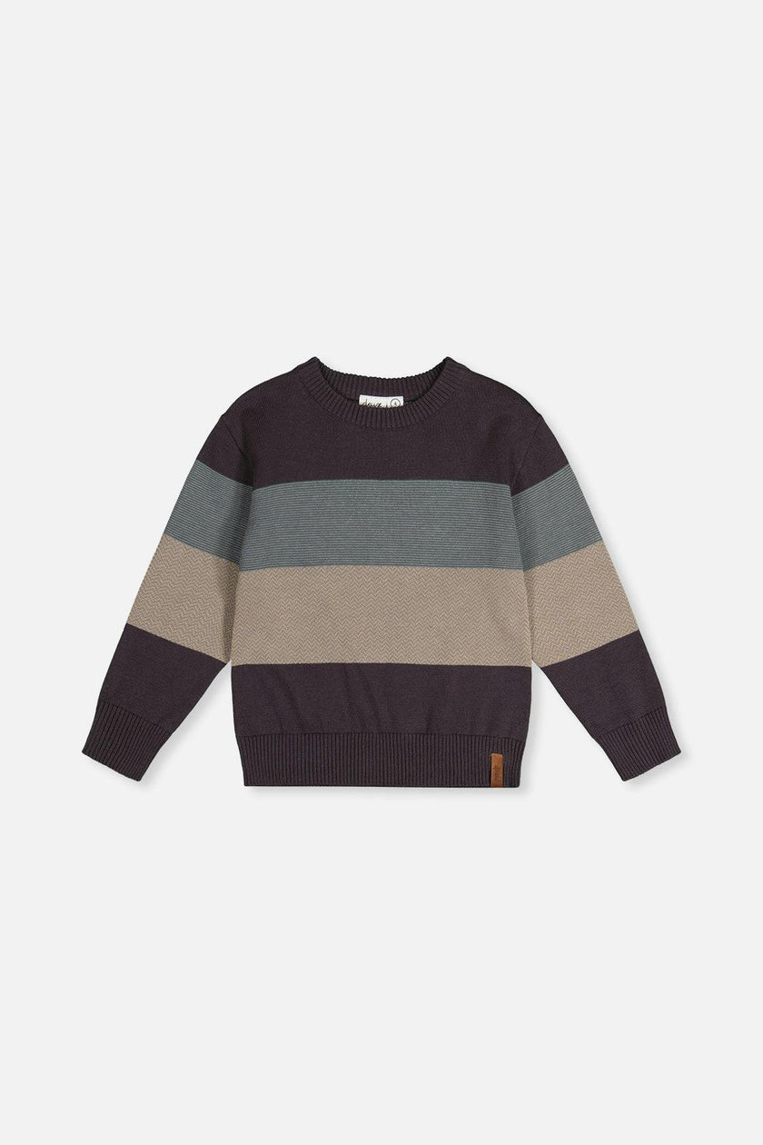 Colorblock Knit Sweater Black And Beige