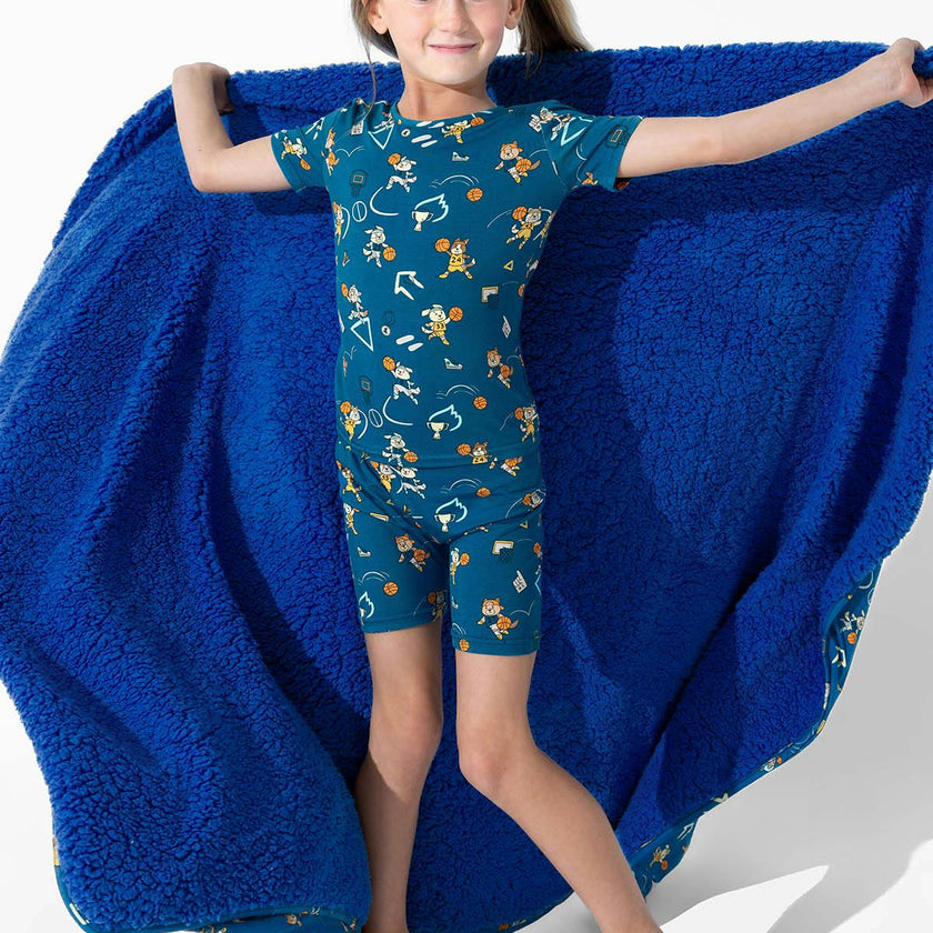 Basketball Pups Bamboo Kids Pajama Short Set