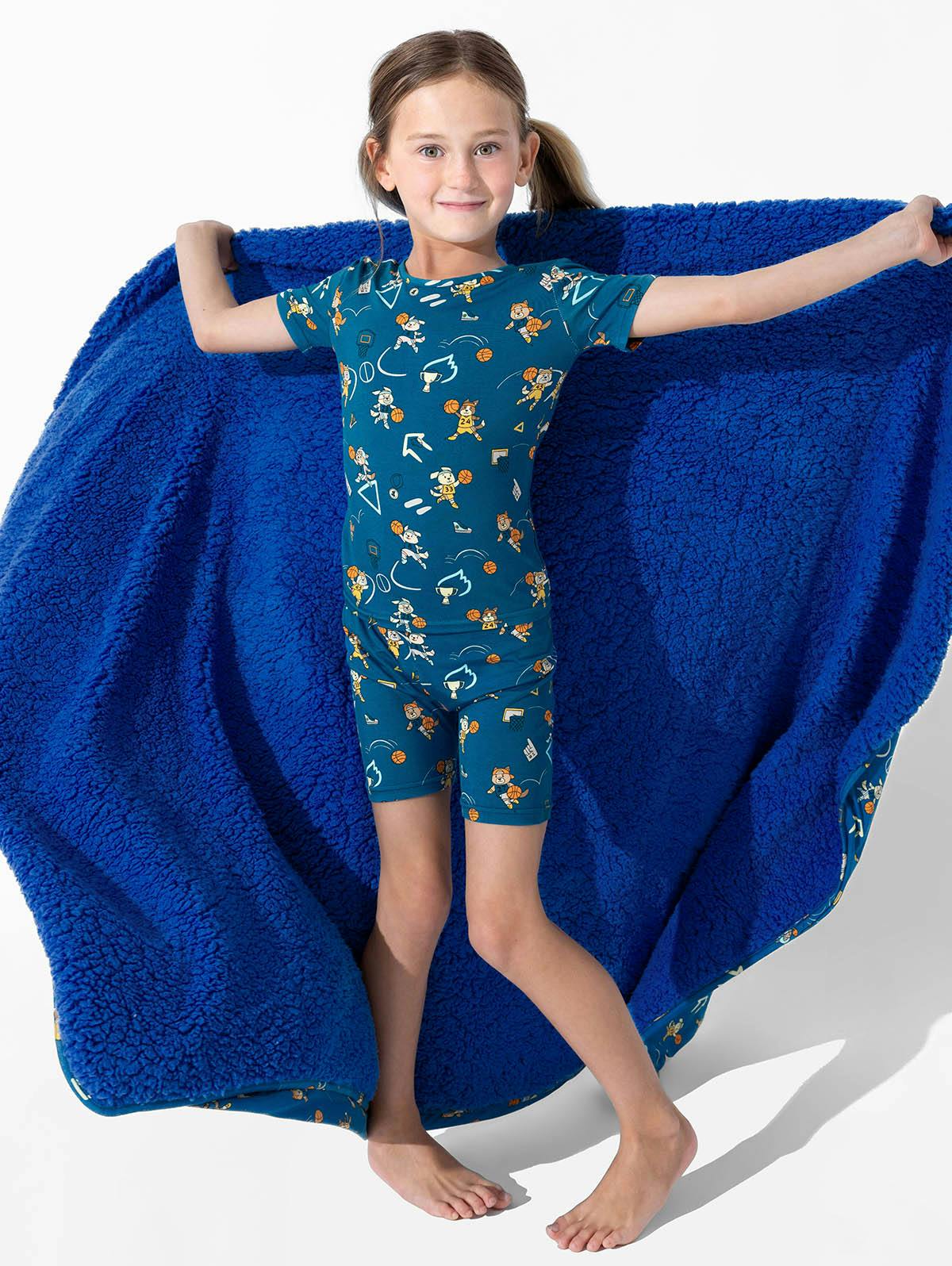 Basketball Pups Bamboo Kids Pajama Short Set