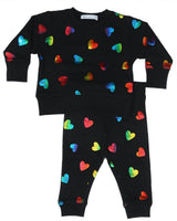 Baby All-Over Rainbow Foil Hearts - Black