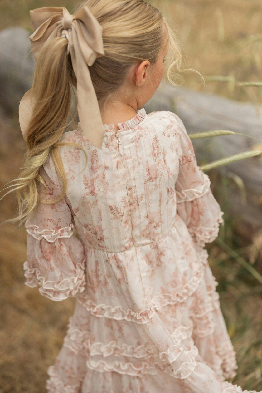 Mini Geneva Dress in Banana Creme Aquarelle Fleur