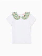 Sage Floral Stripe Rosalin Girl Top