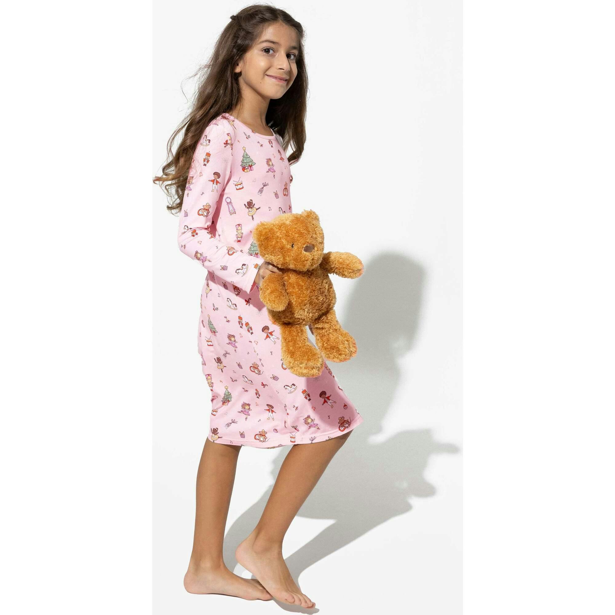 Nutcracker Pink Bamboo Girls' Long Sleeve Dress