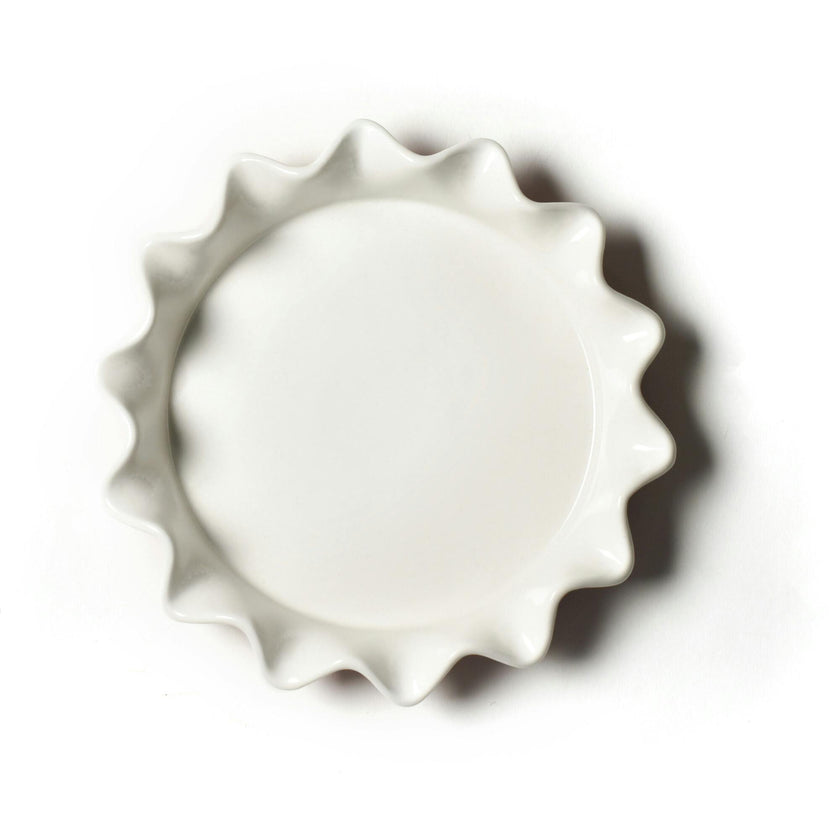 Red Stripe 8 Ruffle Pie Dish