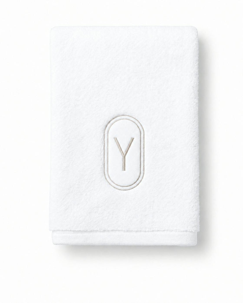DH Oval Monogram Embroidered Fingertip Towel
