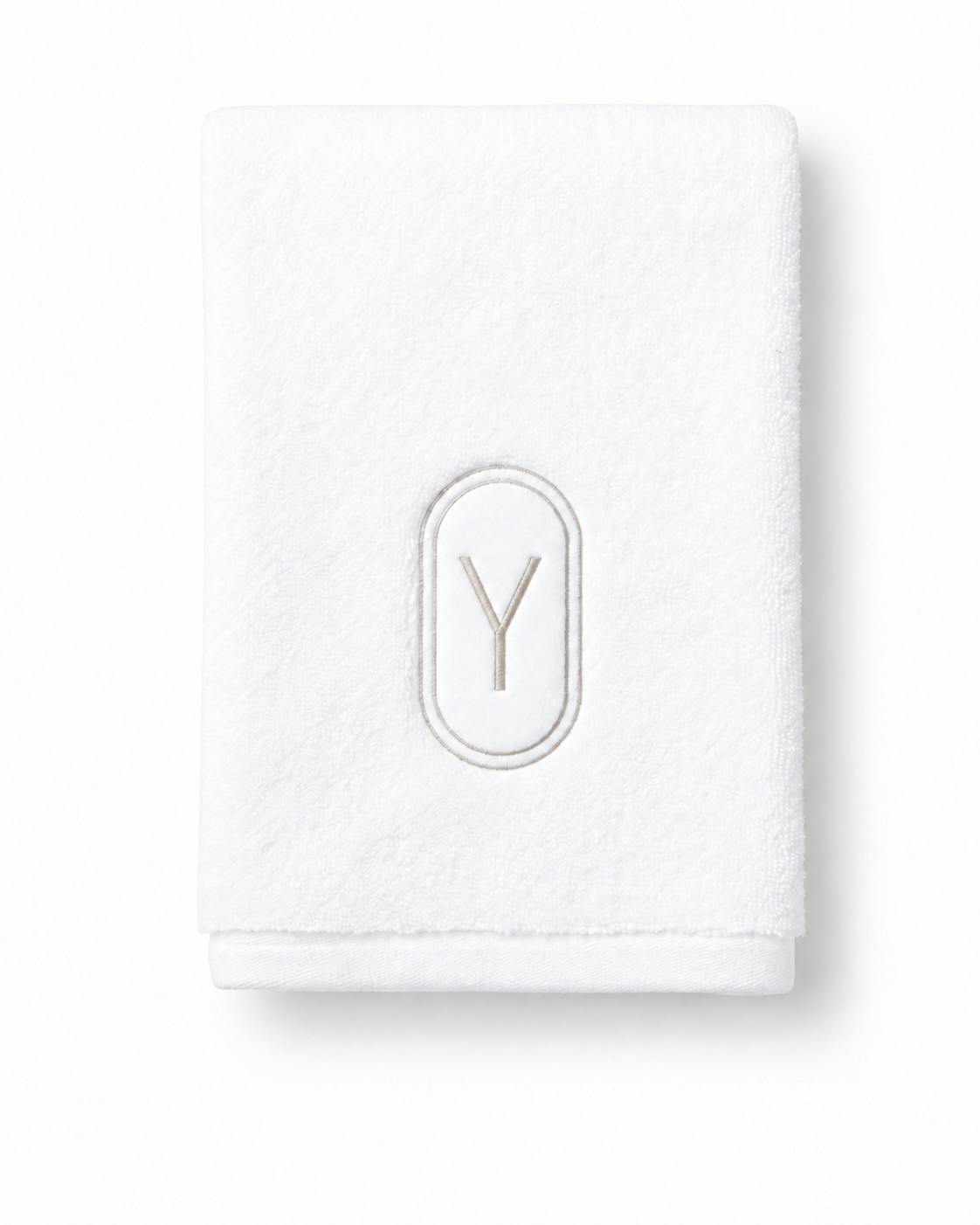 DH Oval Monogram Embroidered Fingertip Towel