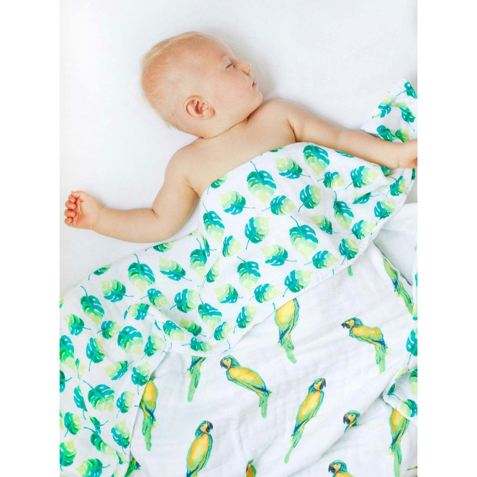 Organic Muslin Four-Layer Reversible Snug Blanket