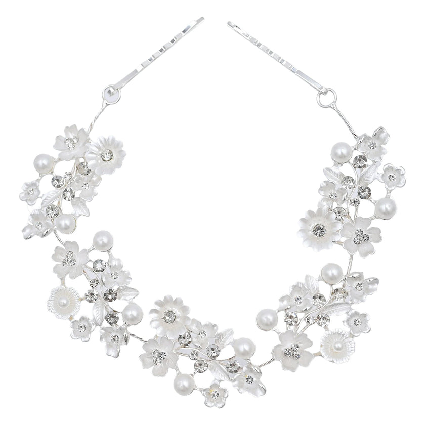 Crystal Garden Pearl Accent Hair Vine