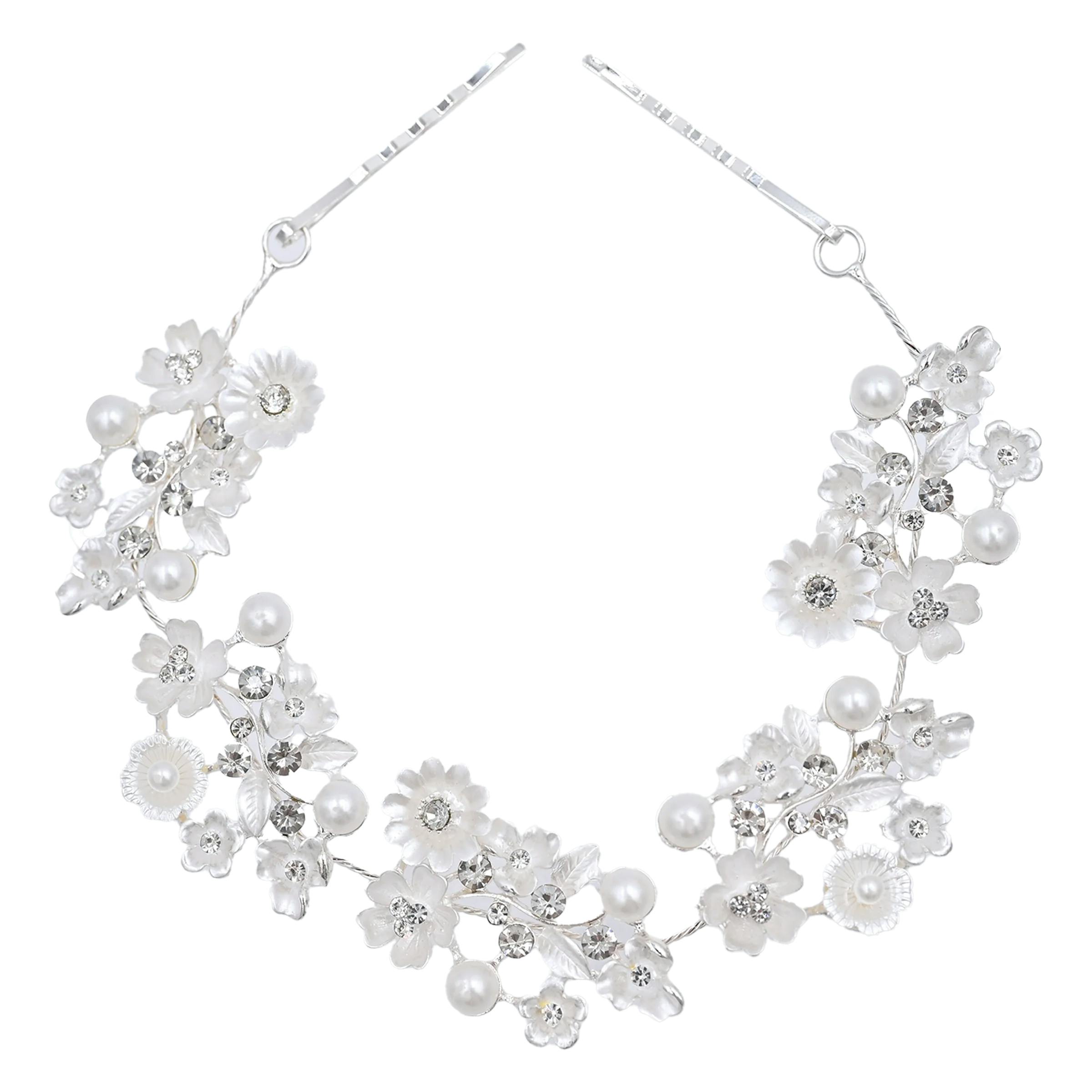 Crystal Garden Pearl Accent Hair Vine