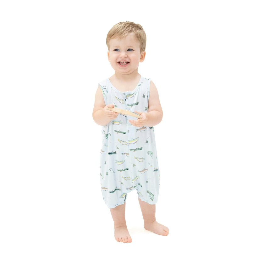 Fishing - Sleeveless Shortie Romper
