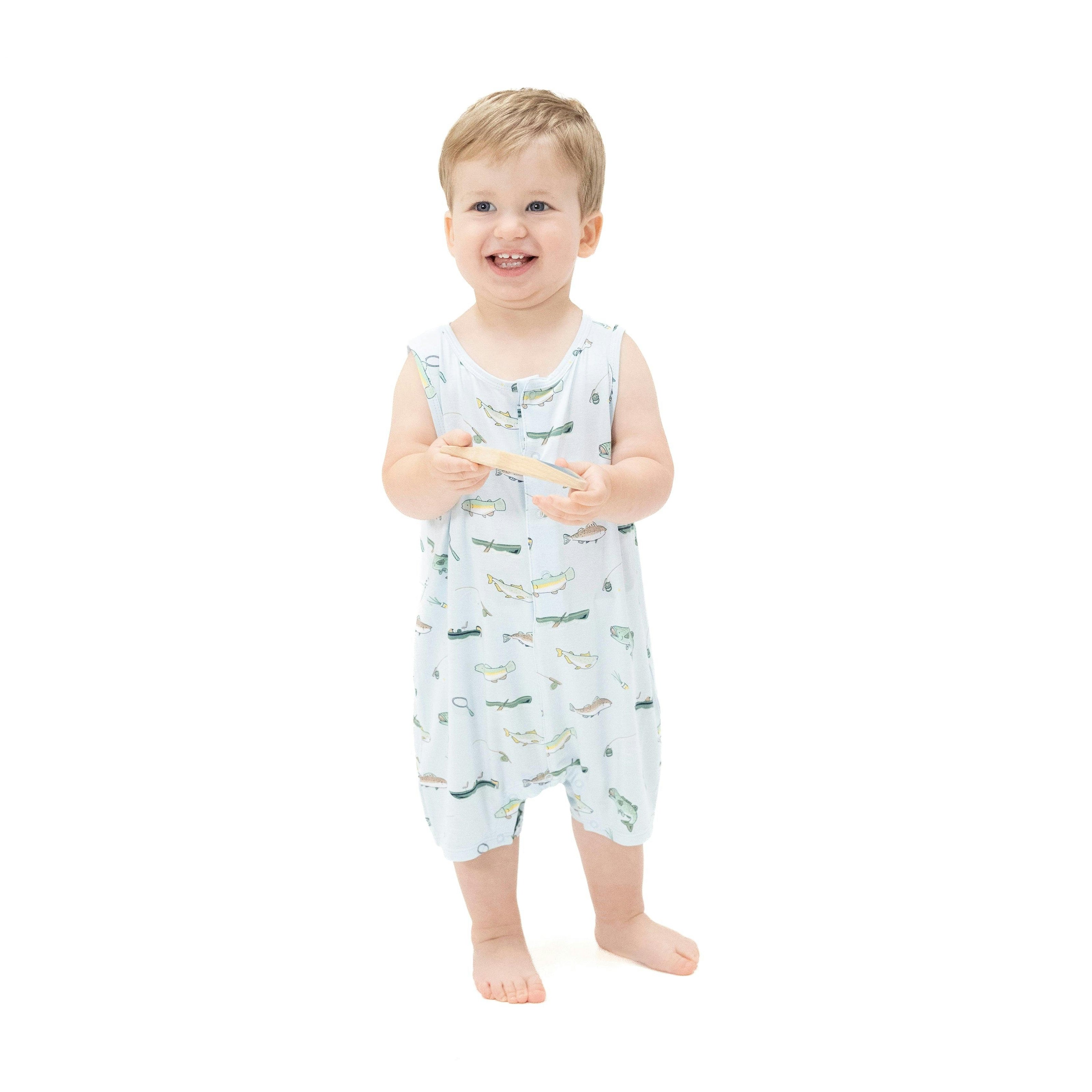 Fishing - Sleeveless Shortie Romper