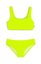 Fay Crinkle Tankini Two Piece Swimsuit - Lime